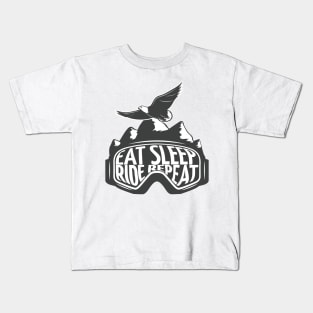 Snowboarding lover - Eat Sleep Ride Repeat Kids T-Shirt